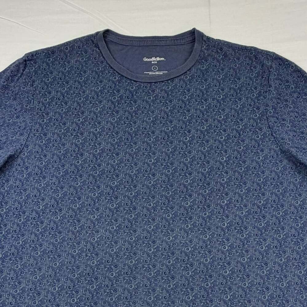 Goodfellow & Co Men’s Blue Floral Print Short Sleeve T-Shirt Size L